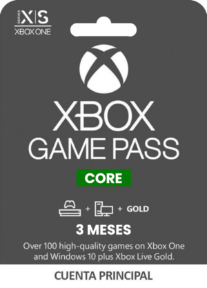 XBOX GAME PASS CORE SUSCRIPCIÓN DE 3 MESES CUENTA PRINCIPAL