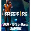 FREE FIRE 5600 DIAMANTES + 560 BONUS DIAMANTES 1 DIAMANTES 5600